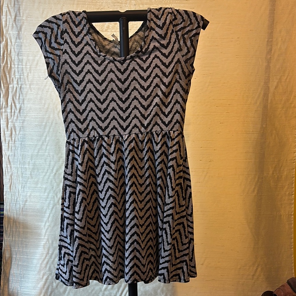 Wallflower Black and Gray Pleated Sundress